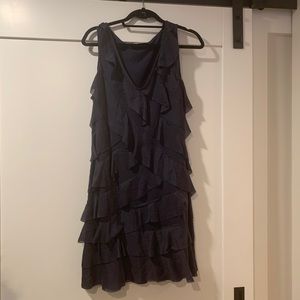 Navy ruffle dress
